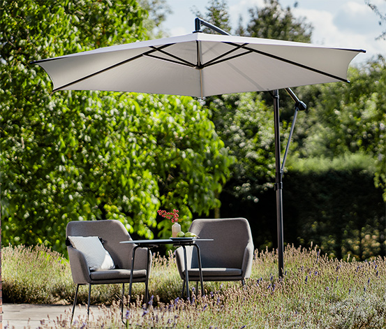 Leco Ampelschirm, Ø ca. 300 cm, hellgrau