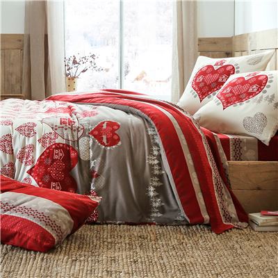 Linge de lit à motifs cœurs