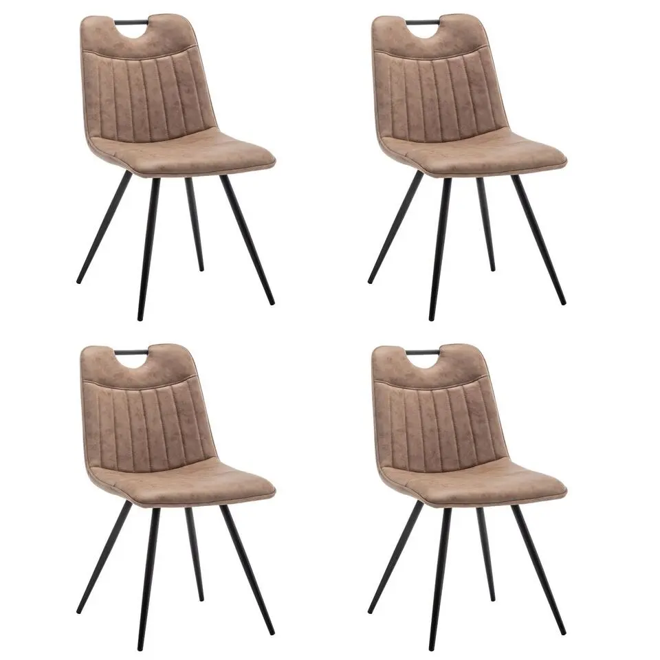 Furnihaus Eetkamerstoelen set van 4 - Leon - Microvezel - Taupe