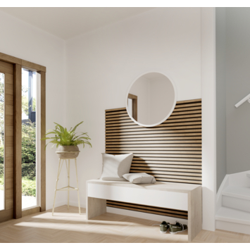 Kleurstaal lattenwand Decowall Acoustic brons eiken 18x30cm