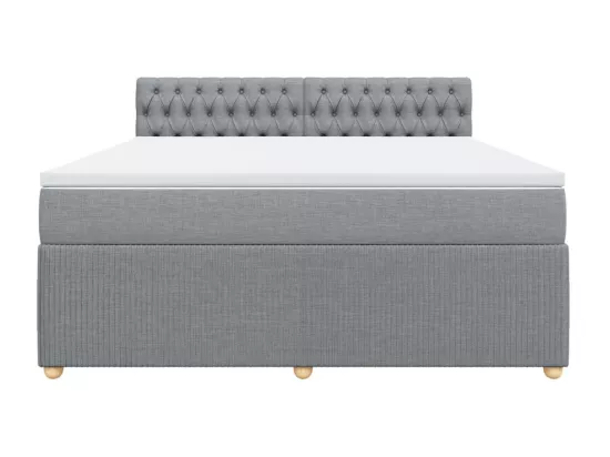 Sommier à lattes de lit avec matelas Gris clair 180x200cm Tissu