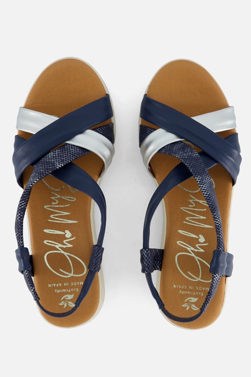 Oh My Sandals Sandalen blauw Leer