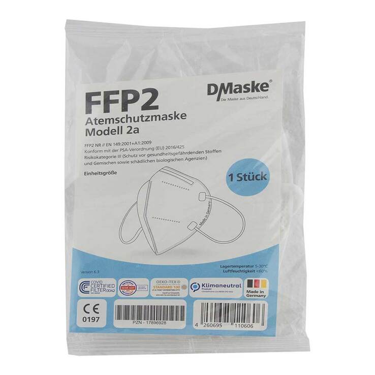 D / Maske FFP2 NR Modell 2a Atemschutzmaske, 1 St
