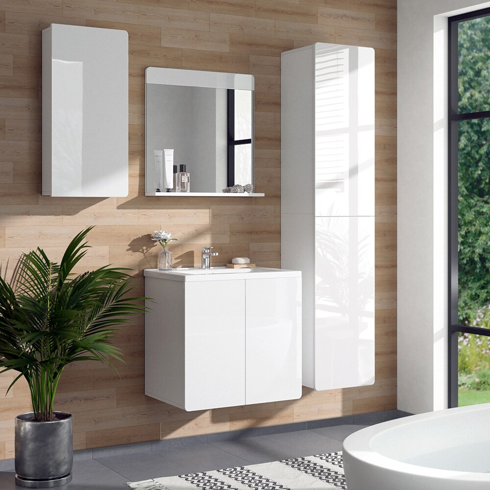 Vicco Hängeschrank Badschrank Badezimmerschrank Izan Weiß Badmöbel Fächer Ablage