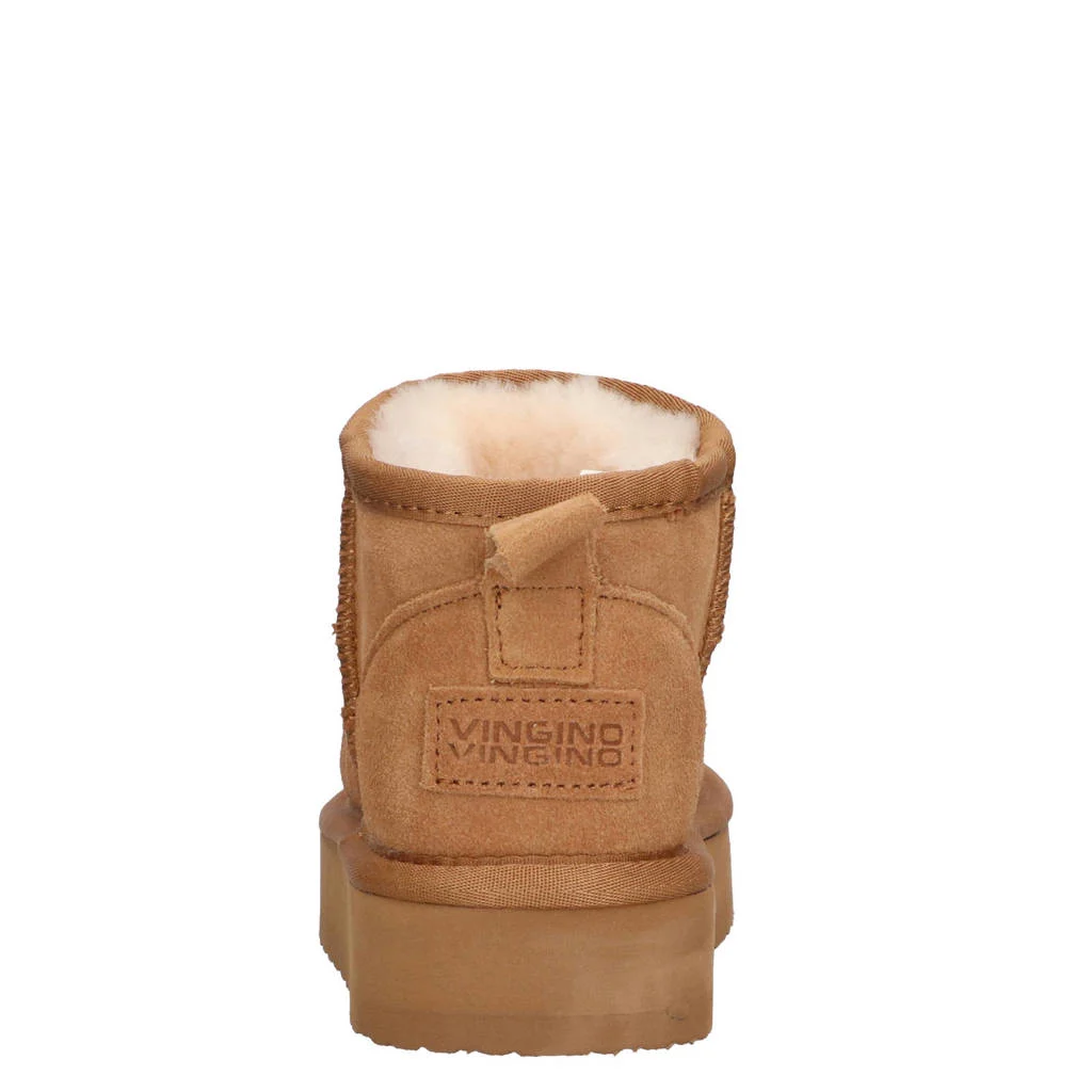 Vingino Sofia Lowgevoerde suède enkelboots cognac