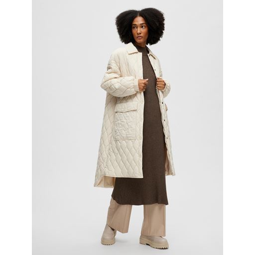 Selected Femme Mia Quiltet Frakke, Sandshell, 40