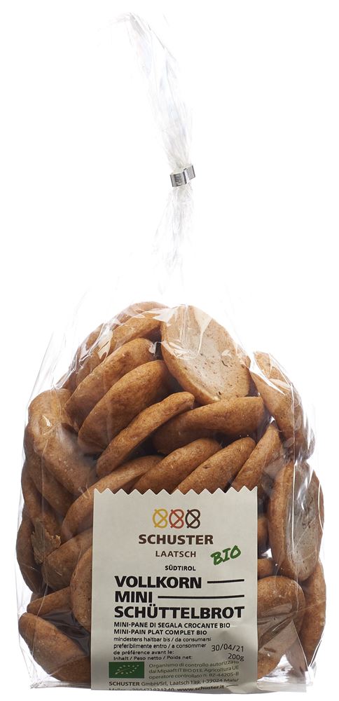 SCHUSTER Schüttelbrot Mini Vollkorn Bio 200 g