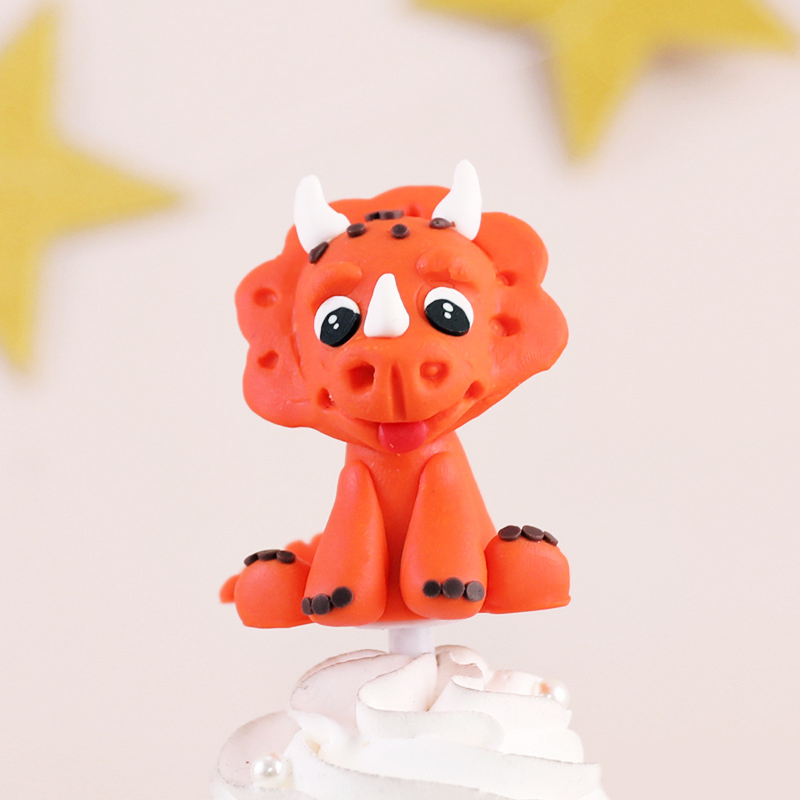 (15-tlg. Set) Kuchenstecker Weichkeramik Kinder Tortenstecker Topper Dekoration für Torten / Kuchen - Dinosaurier