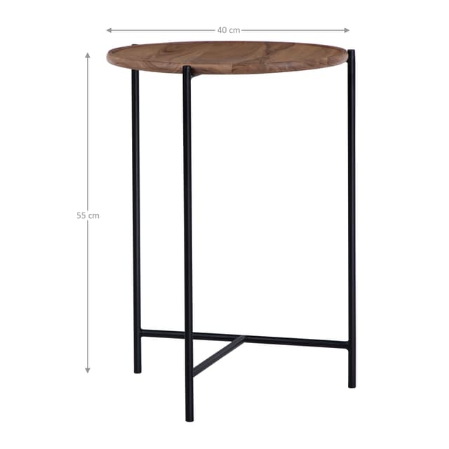 WOMO-DESIGN sidebord Sæt med 2 40x55cm Ø / Ø 35x50cm, naturlig sort, unikke,