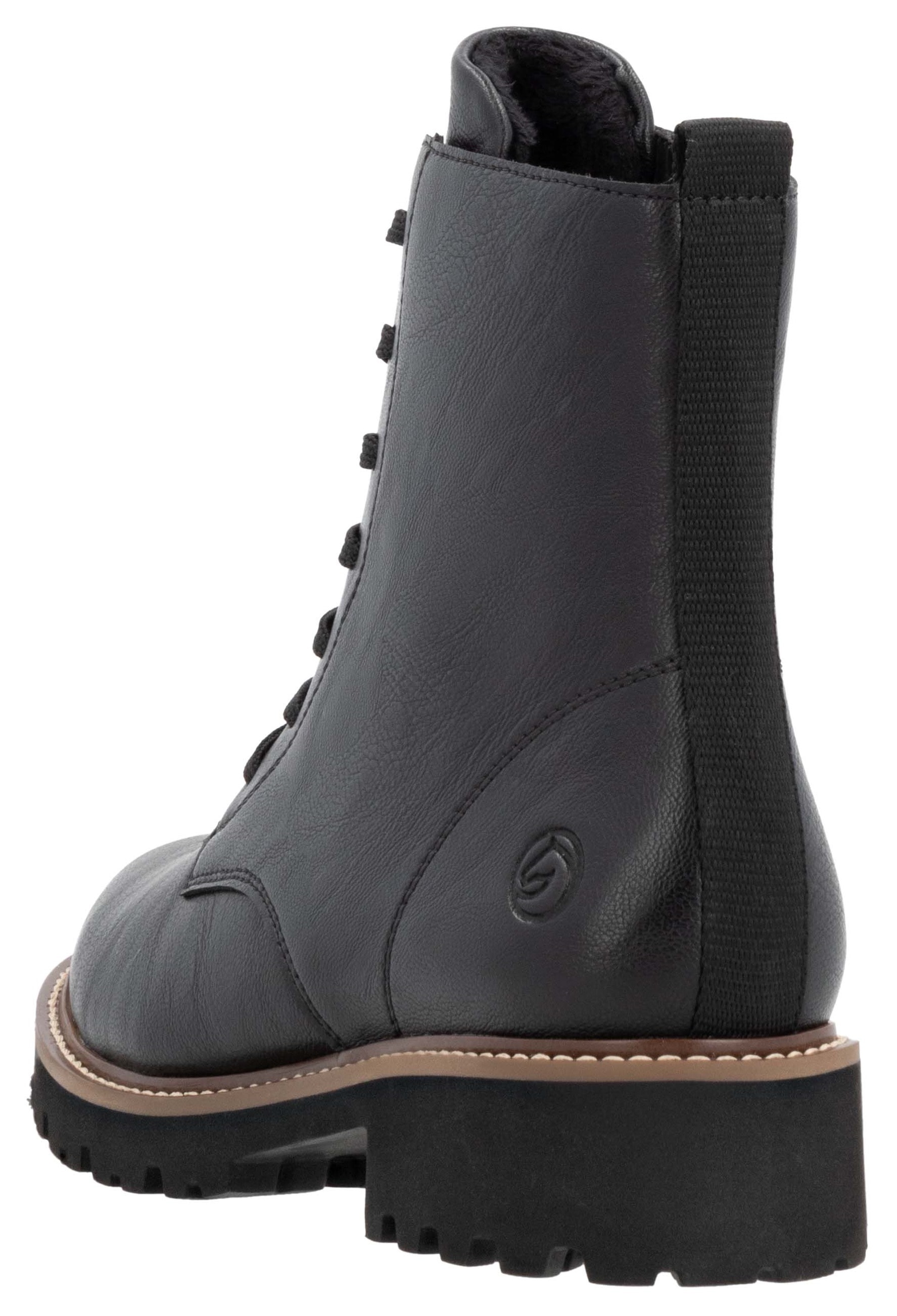 Remonte Schnürboots  , Blockabsatz, Schnürstiefelette im Used Look