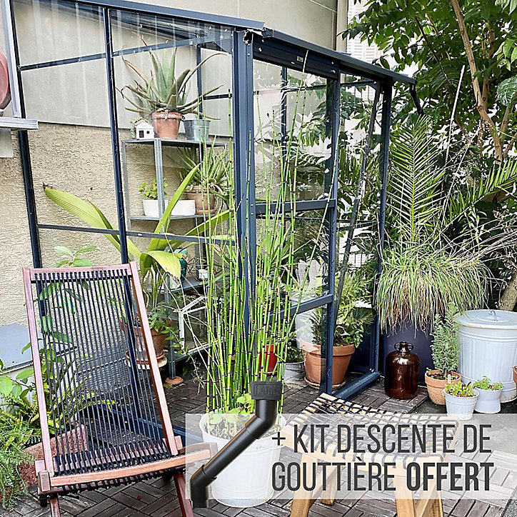 Serre en verre Lams Melissa anthracite 1,70m²