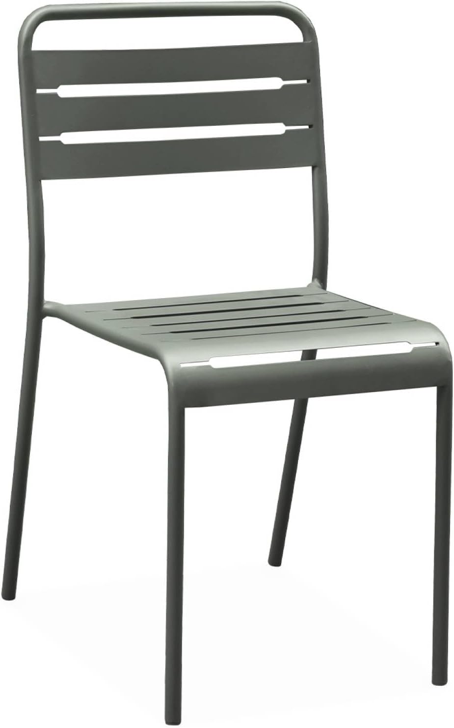 sweeek - Gartentisch + 2 Sessel und 4 Stühle, Stahl mit Rostschutzbehandlung, 160 x 90 x H 72,5cm - Amelia