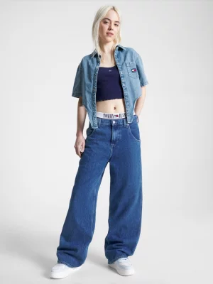 Calça jeans Daisy de cintura baixa e modelagem folgada