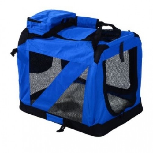 Bolsa de viagem PawHut com 4 compartimentos, azul e preta.
