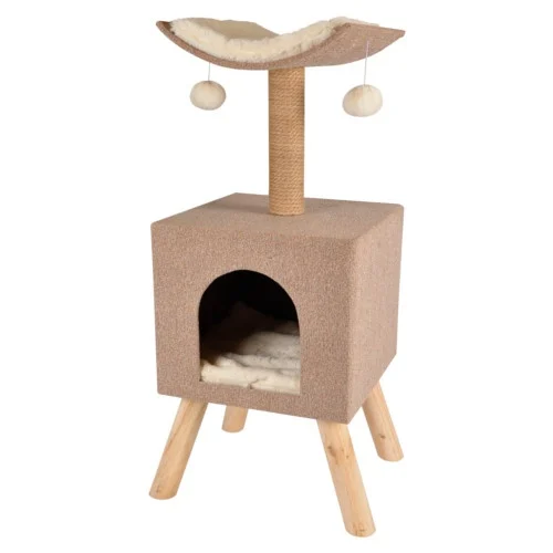 Arranhador para gatos TK-Pet Amelia com cama em forma de cubo