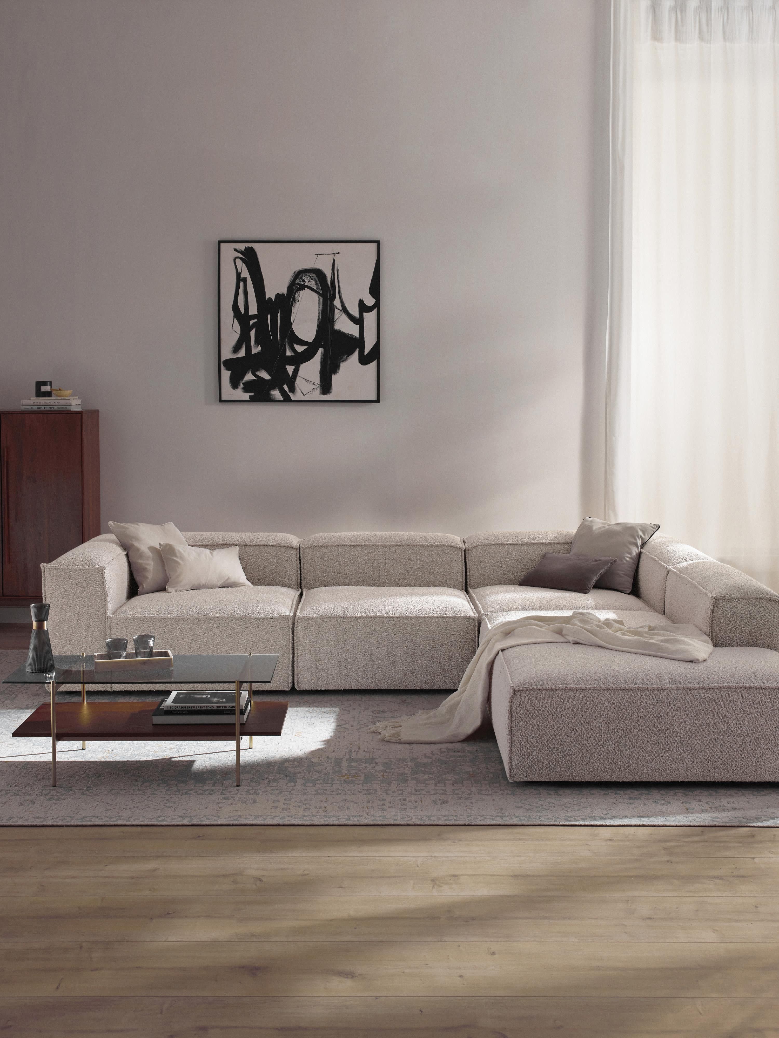 Bouclé modulaire XL hoekbank Lennon (4-zits)