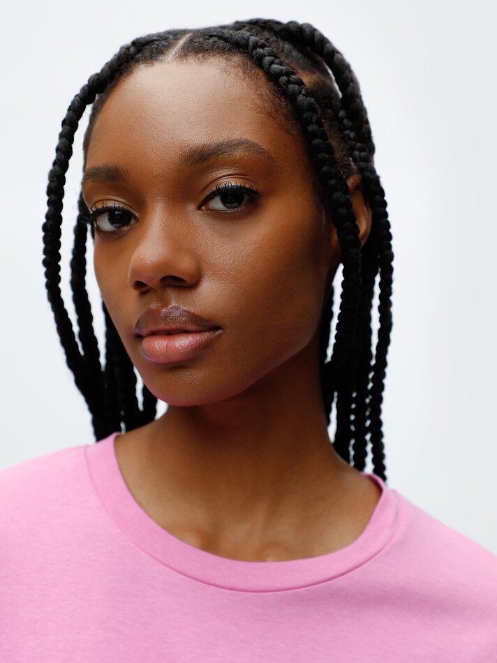 Camiseta oversized de manga curta - Rosa Chiclete