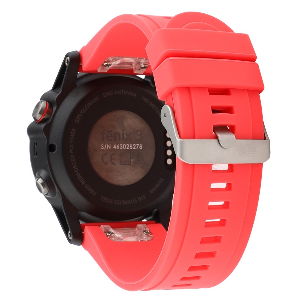 (Gr. M) Garmin Fenix 6 / 6 Pro / 5 / 5 Plus / Forerunner 935 Ersatz Sport Armband aus Silikon (Gelenkumfang 162-247 mm) - Rot