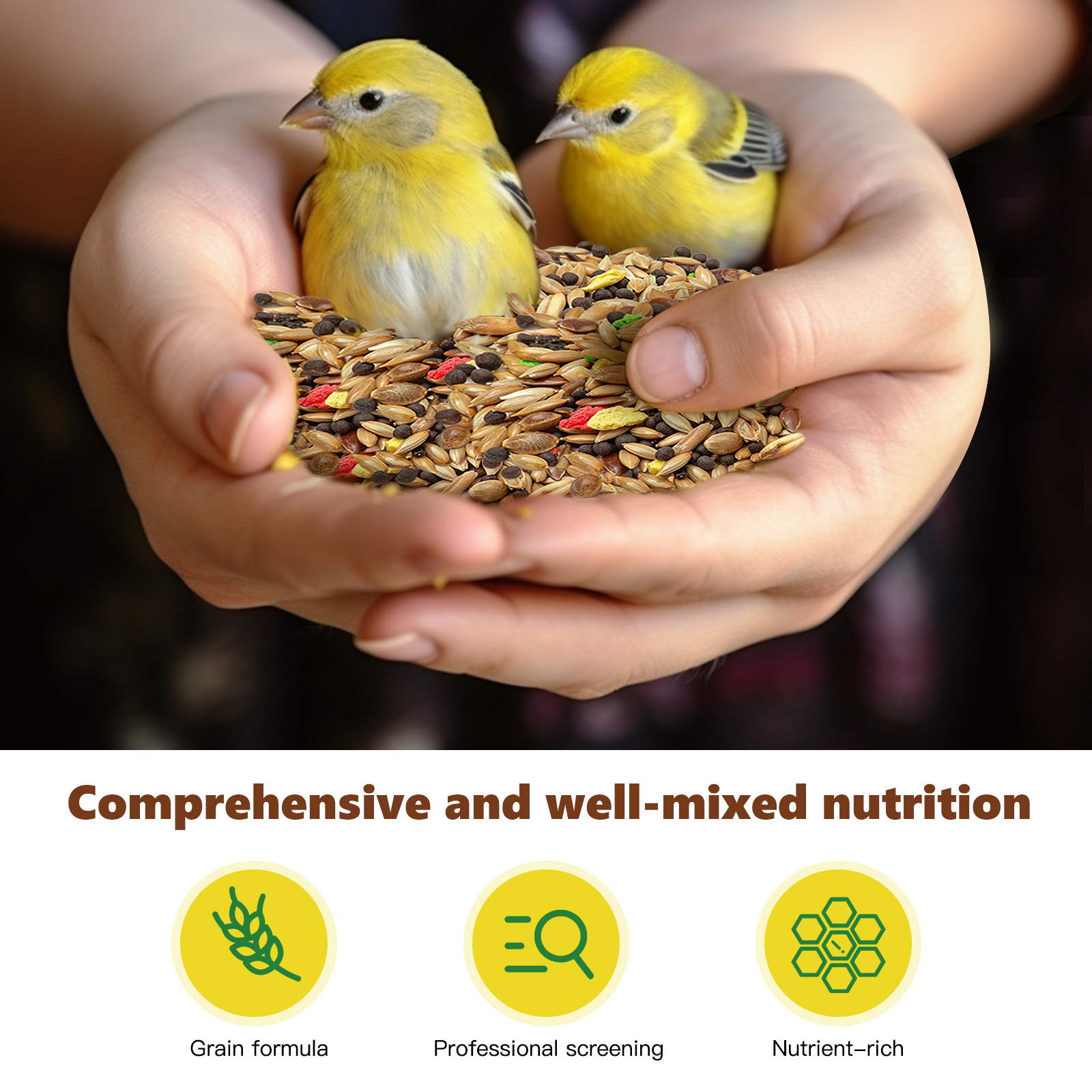 Nobleza - (500g) Alimento para Canários, Alimento Premium para Pássaros, Saudável e Saboroso