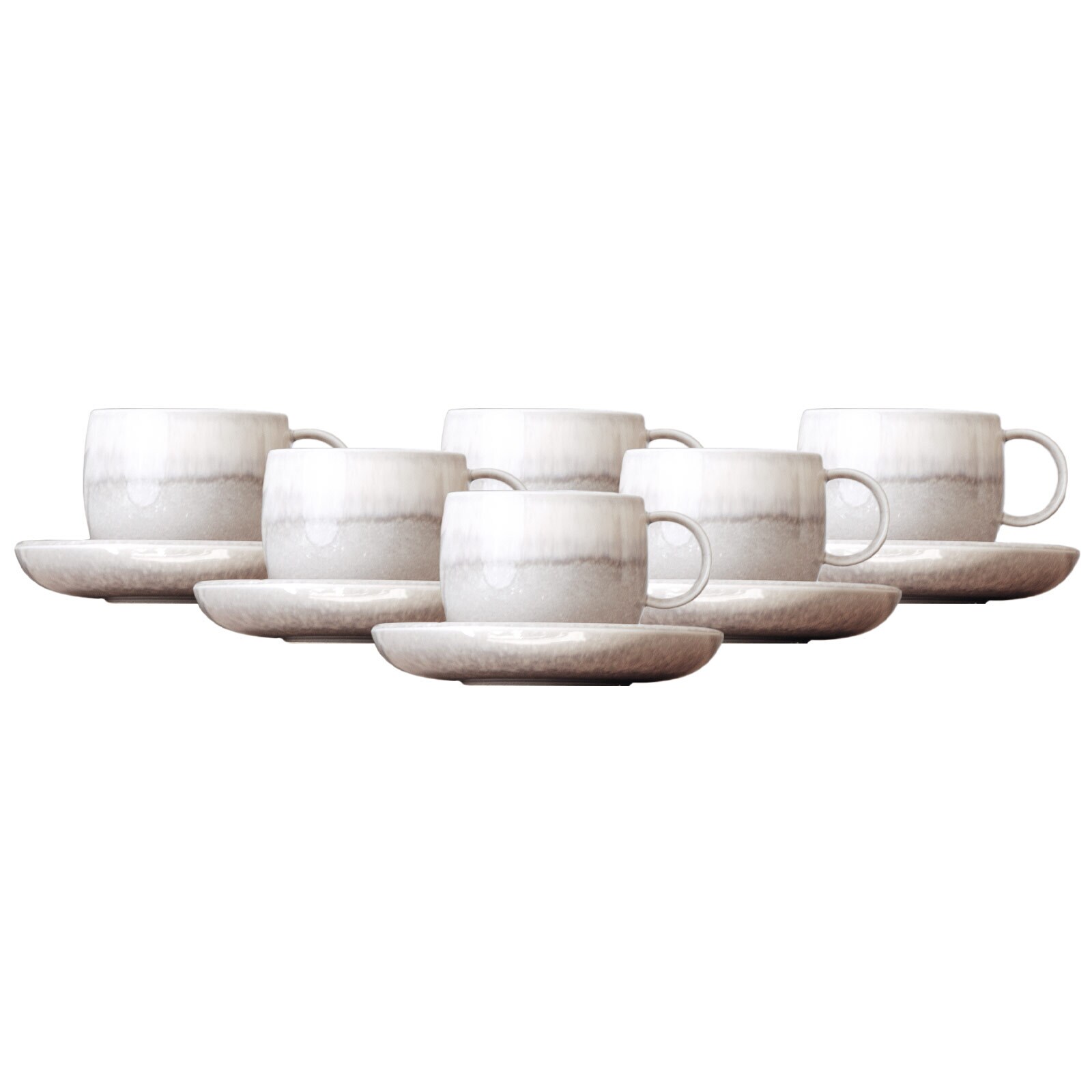like. by Villeroy & Boch Kaffeetassen mit Untertassen Perlemor Sand 190 ml 6er Set