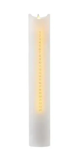 Sirius Sara Kalenderlys - Hvid Med Guld Tal - H 29 cm
