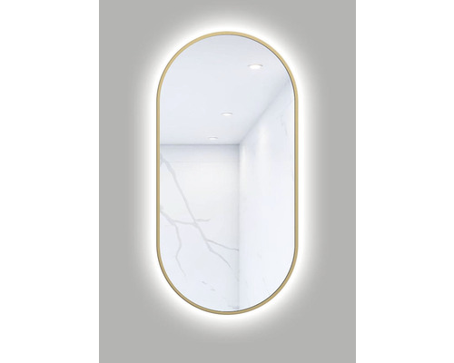 Badkamerspiegel Cordia OVAL LINE BACKLIGHT 50 x 100 cm goud IP 44
