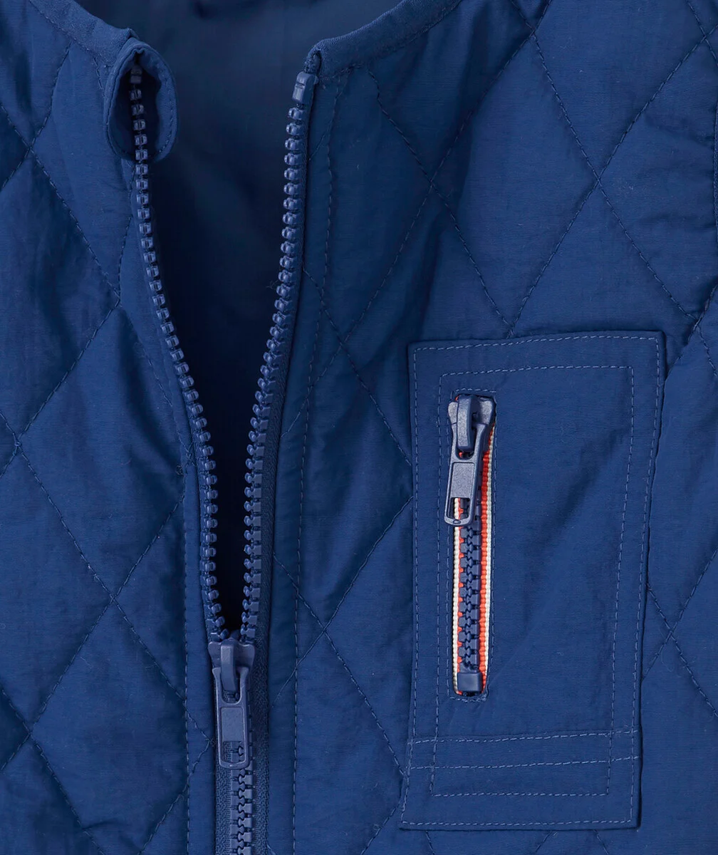 BLOUSON SANS MANCHES GARÇON MATELASSÉ BLEU NUIT
