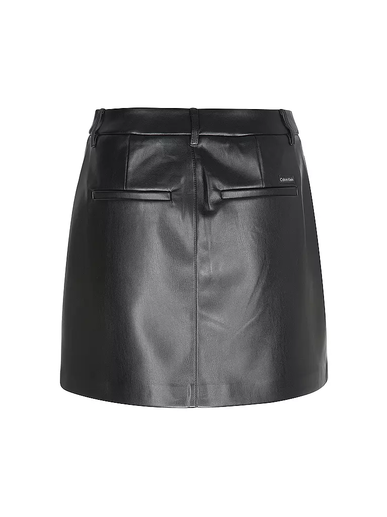 CALVIN KLEIN JEANS Lederrock FAUX schwarz