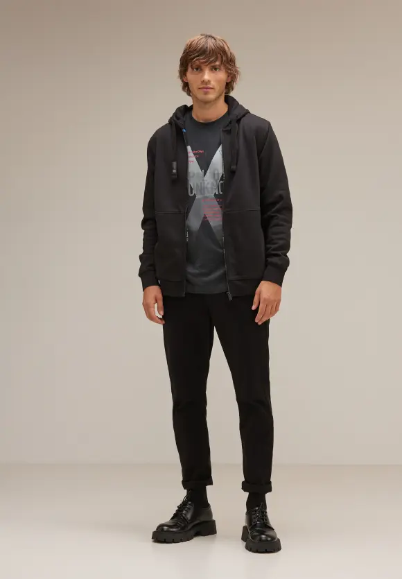 T-Shirt mit Frontprint - anthra grey melange