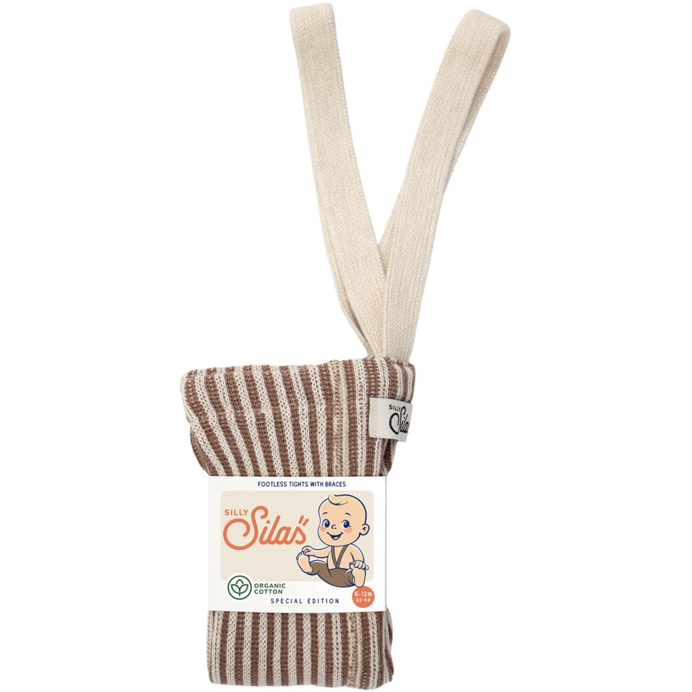 Køb Silly Silas Granola X Cream Striped Special Footless Strømpebukser