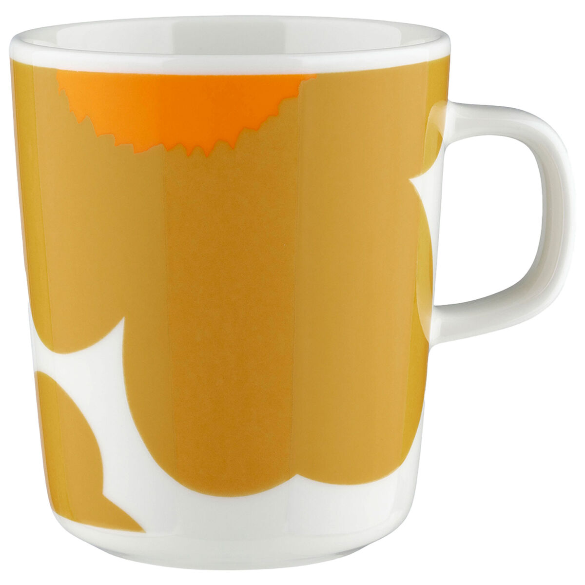 Marimekko Iso Unikko krus 2,5 dl, hvit/karamell/oransje