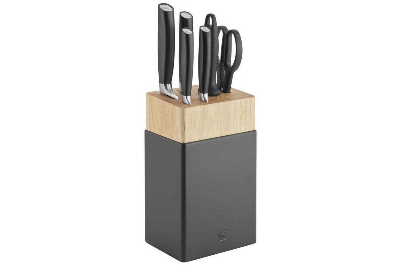 Zwilling All Star 1022597, 7-delige messenset met messenblok, zwart/zilver