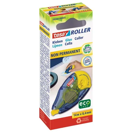 tesa Kleberoller non permanent ecoLogo Nachfüllroller, 14m:8,4mm