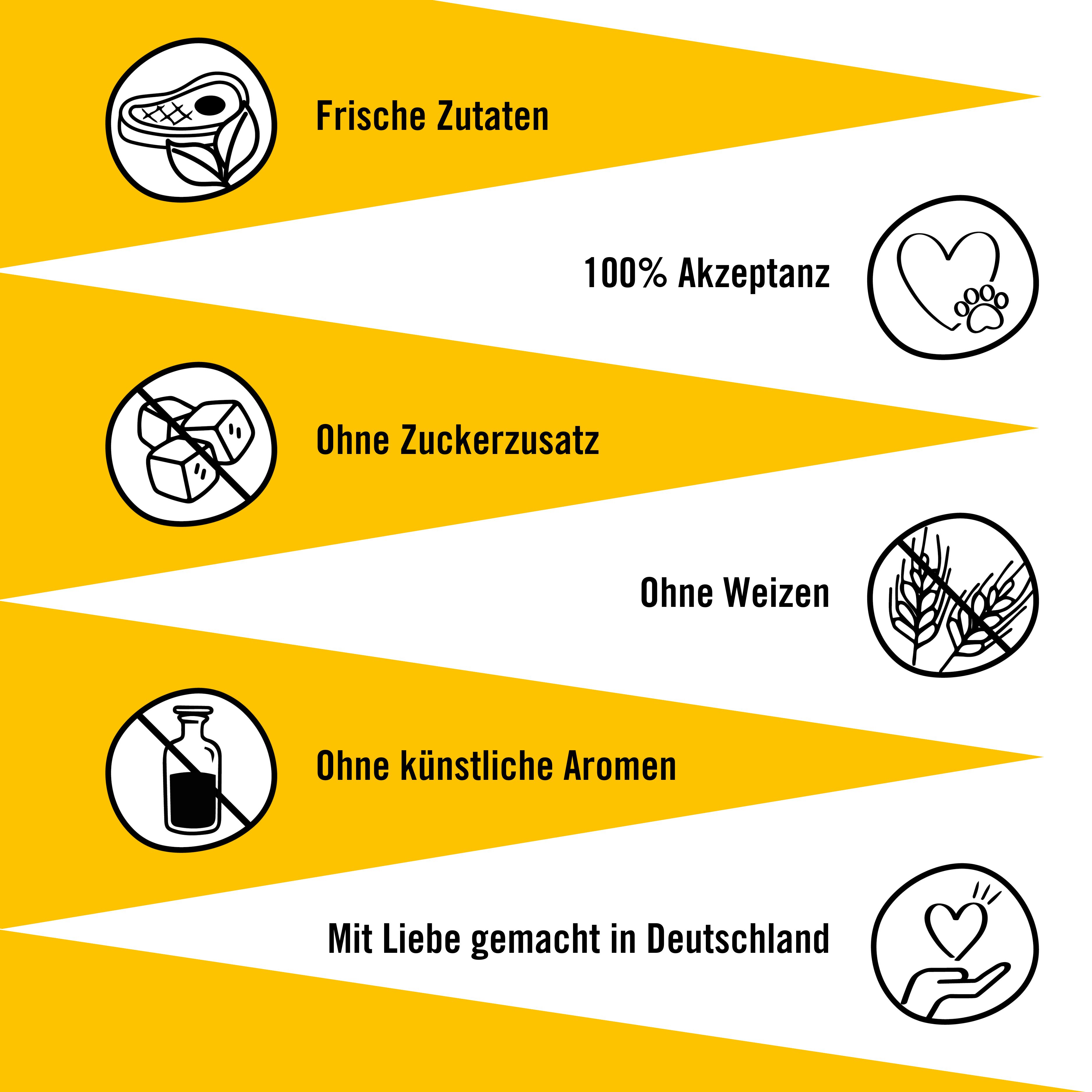 Dogs’n Tiger Adult Katzenfutter, Nassfutter, Schlemmerpaket, Huhn, Geflügel, Lachs, Karotte & Kürbis