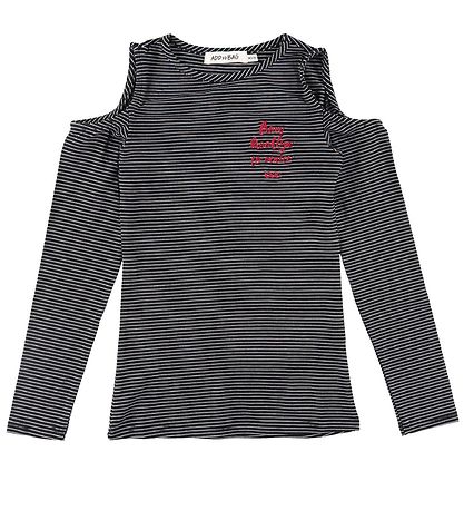 Add to Bag Bluse - Schwarz m. Streifen