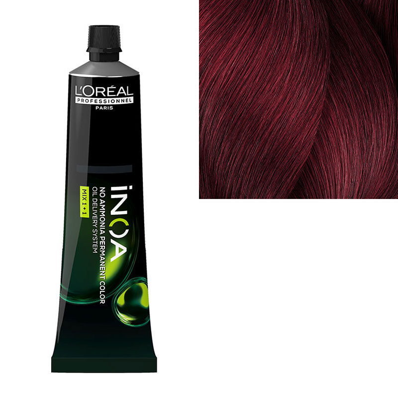 Coloration sans ammoniaque Inoa 5.62 châtain clair rouge irisé carmilane