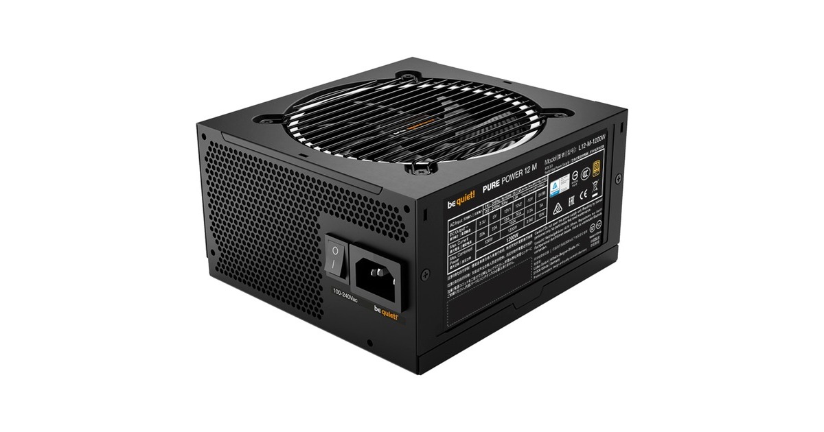 be quiet!Pure Power 12M modulaire 1200 watt voeding   (Zwart, 1x 12V-2x6, 4x PCIe)