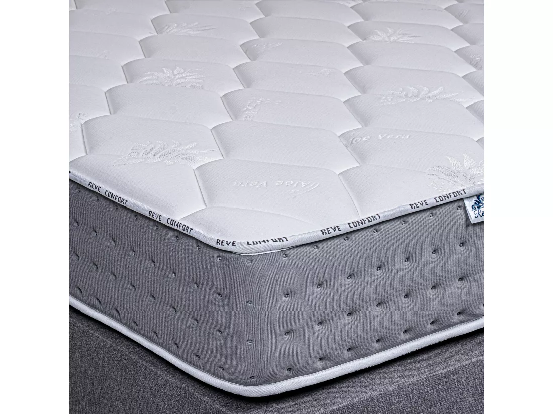 Matelas 140x190 cm, Sakina, 24cm, Ressorts Ensachés, Mousse Haute Densité, Soutien ferme