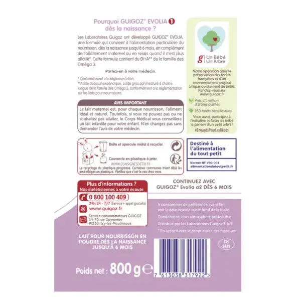 Guigoz Evolia A2 Leite de Primeira Fase 800g