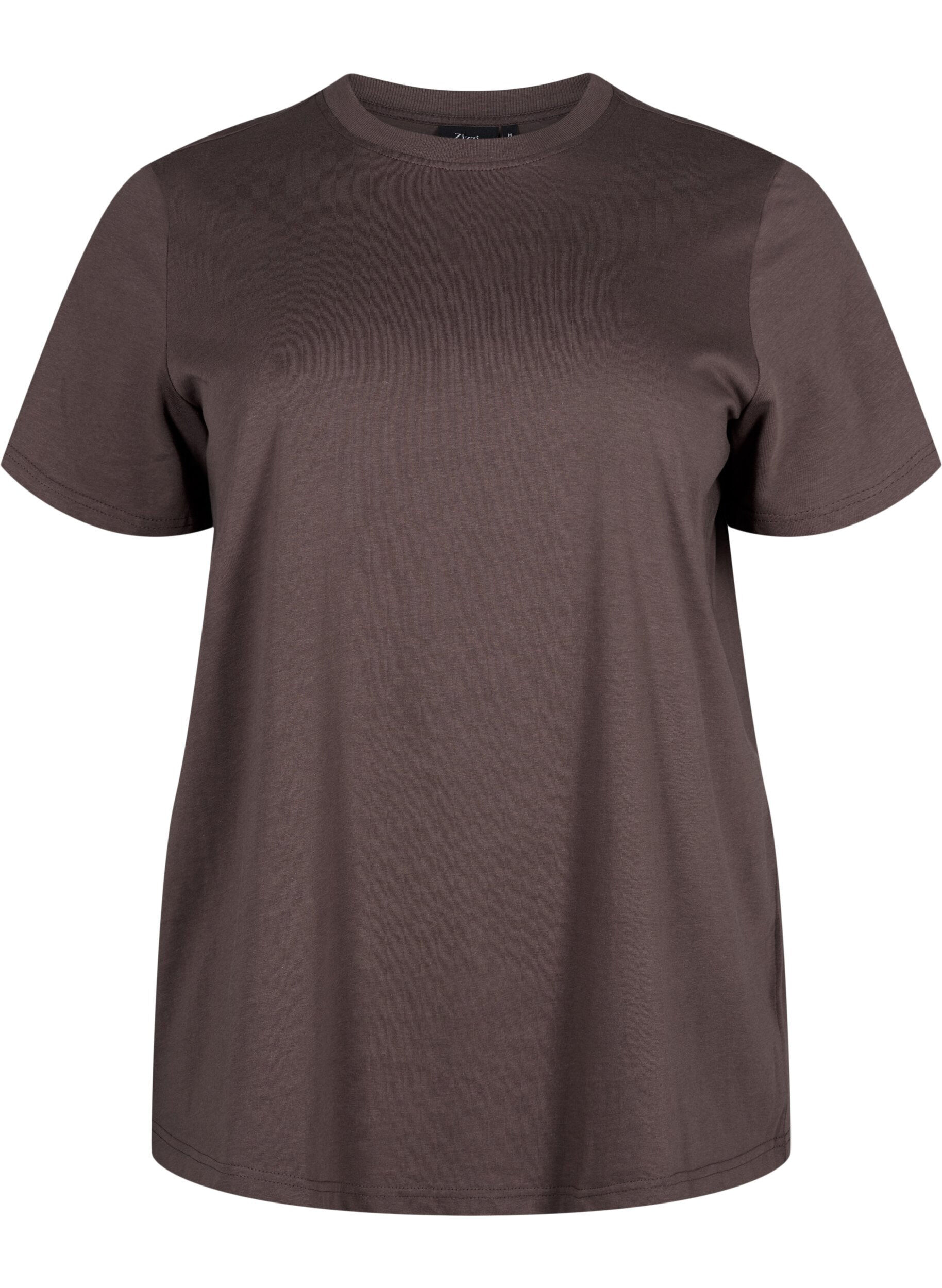 Basis t-shirt i bomuld med rund hals