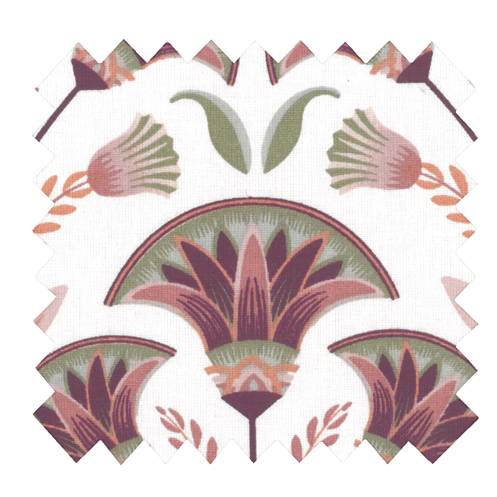 Tissu Coton Au Mètre Ex2434 Palme Exotique Aubergine