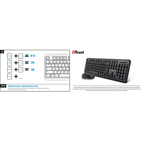 Trust ODY trådløst tastatur og mus - sort
