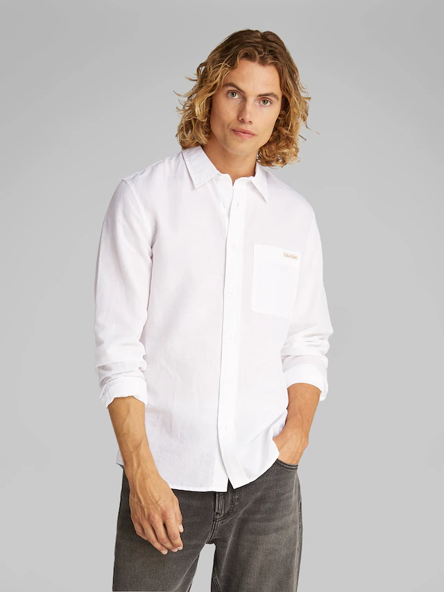 Calvin Klein Jeans Leinenhemd »LINEN COTTON SHIRT«, mit Brusttasche