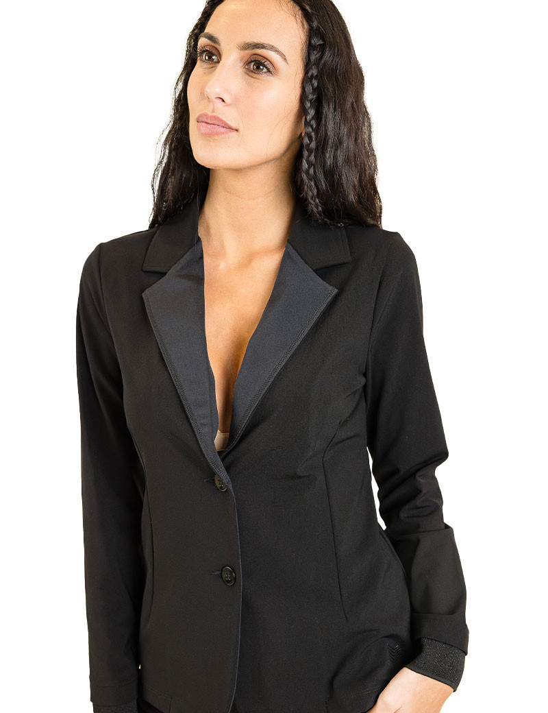 HBT BASICS ESSENTIELS | SHIRLEY BLAZER UNI VESTE FEMME NOIR/ARGENT