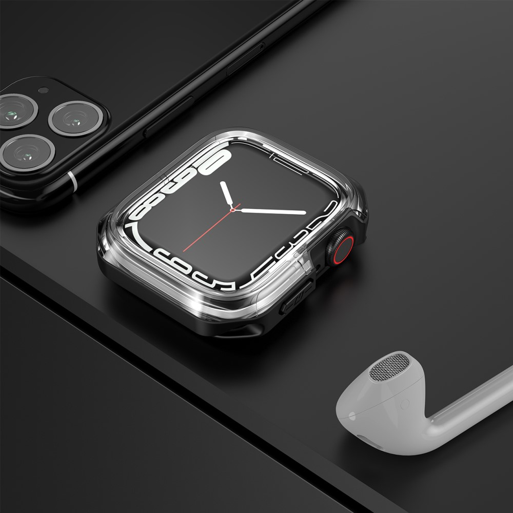 Apple Watch (41 mm) Hybrid Hardcase Bumper Hülle - Transparent / Schwarz
