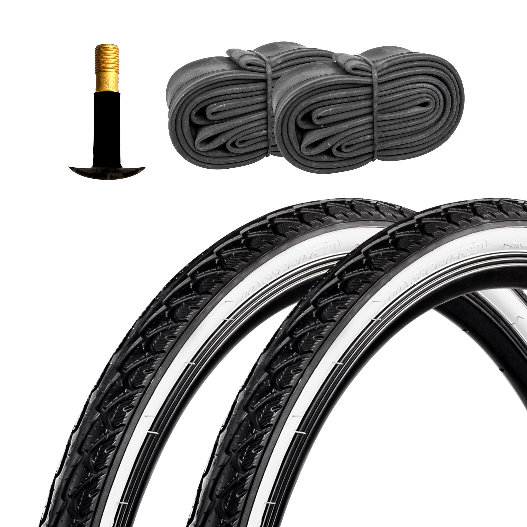 Pentagon Sports Fahrradreifen Drahtreifen Whitewall Cityreifen 2 Reifen 28 x 1,5