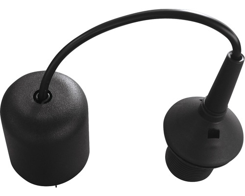 E27 hanglamp met 60 cm zwart snoer.