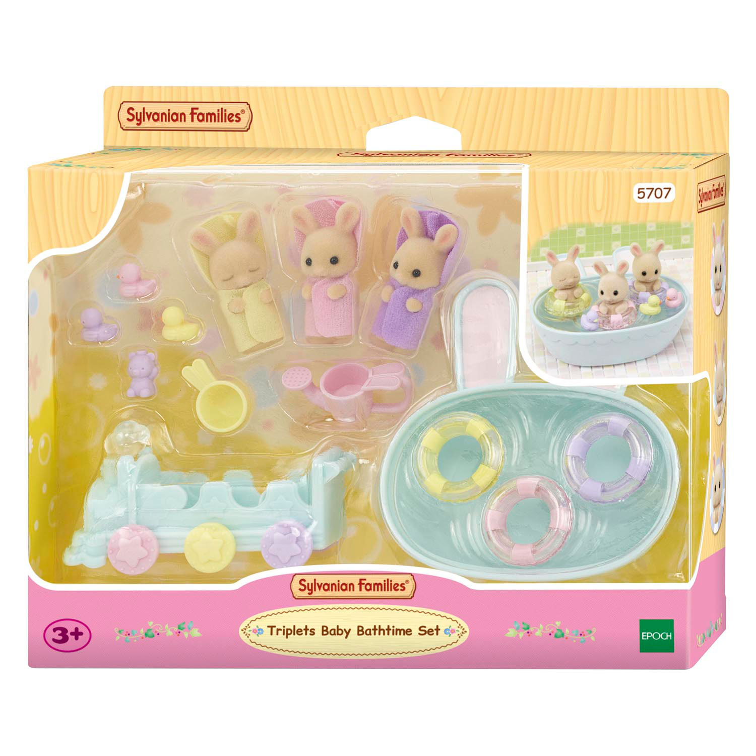 Sylvanian Families Drieling Baby konijn Badspeelset