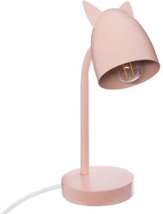 Bureaulamp roze met oortjes