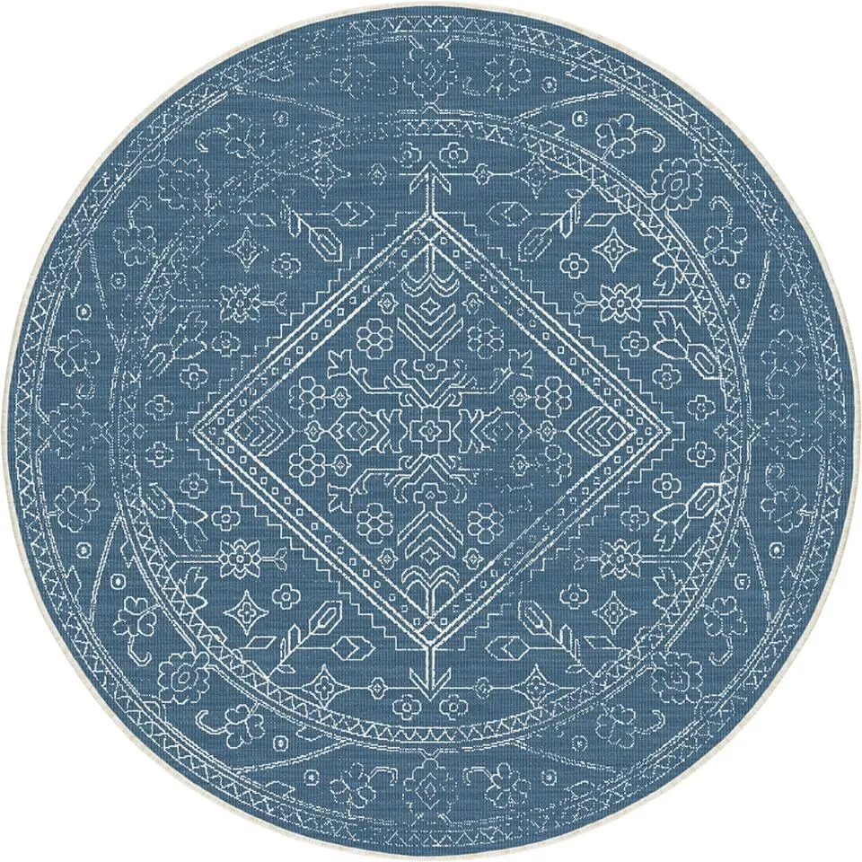 Interieur05 rond buitenkleed blauw Nova - 200 x 200 cm